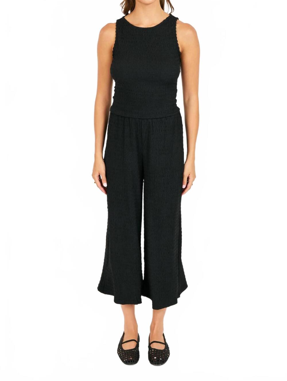 NEW SADIE & SAGE howdy honey textured pants in black